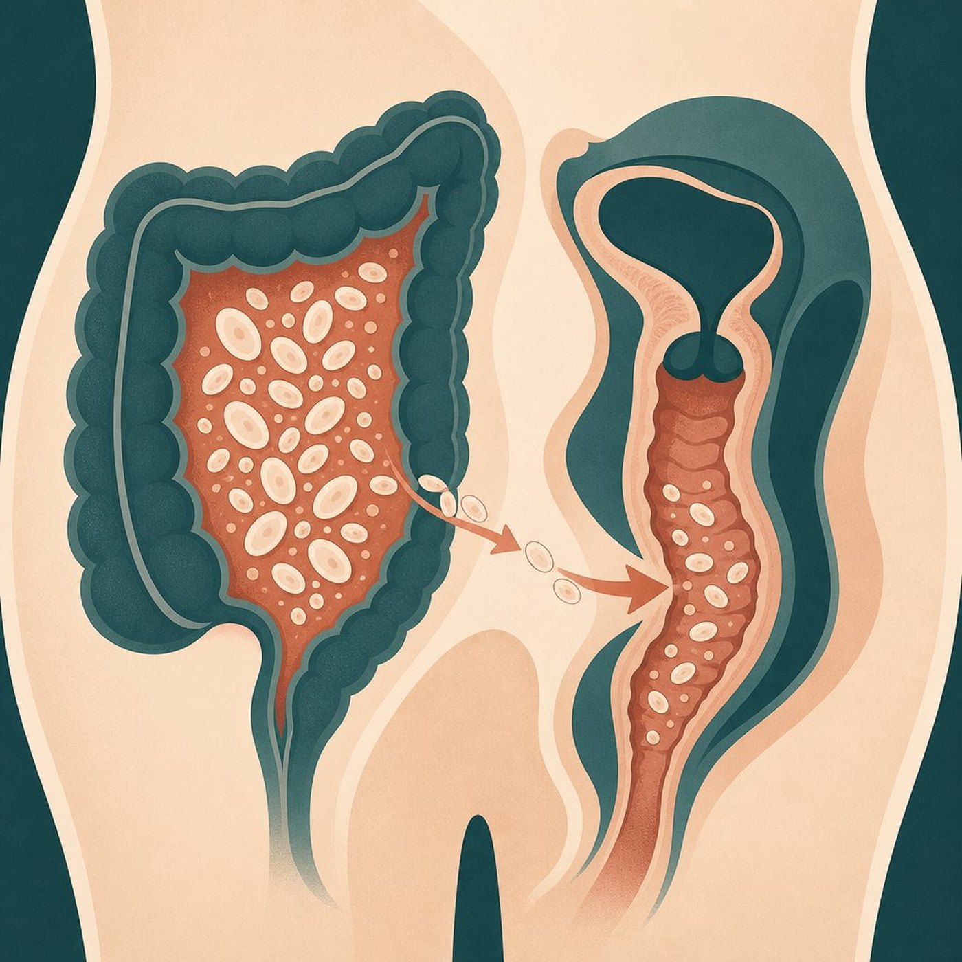 Gut and vaginal reservoir illustration