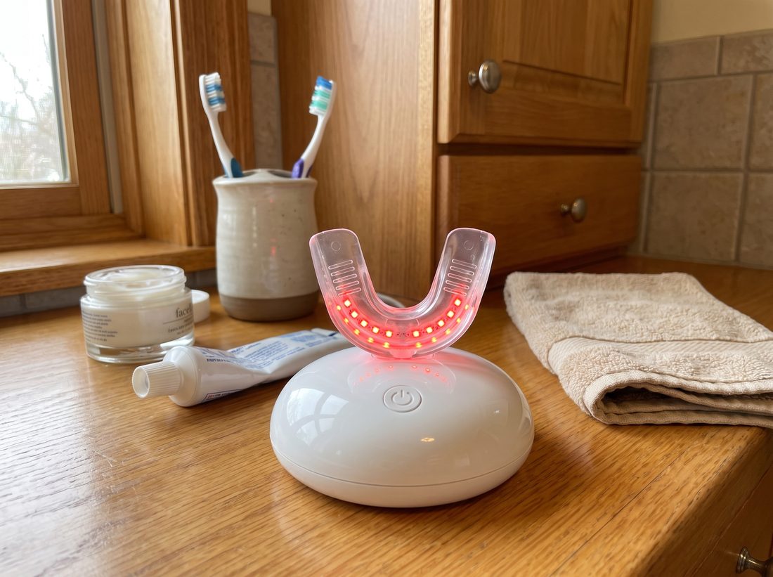 GumLight on a bathroom counter