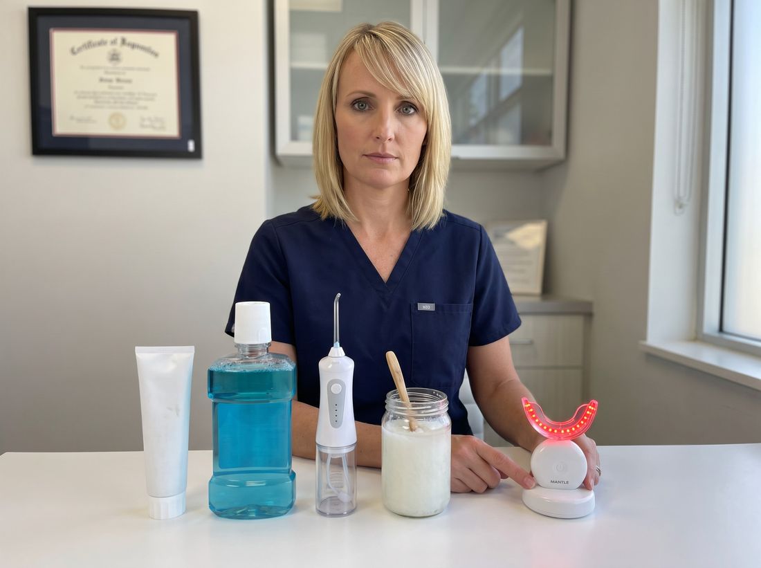 Dr. Elena Matthews with the five at-home gum fixes she ranked