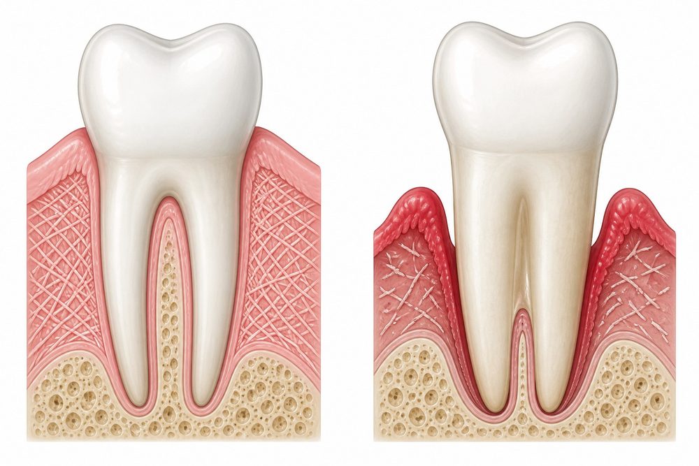 Gum collagen at a younger age compared with after 50