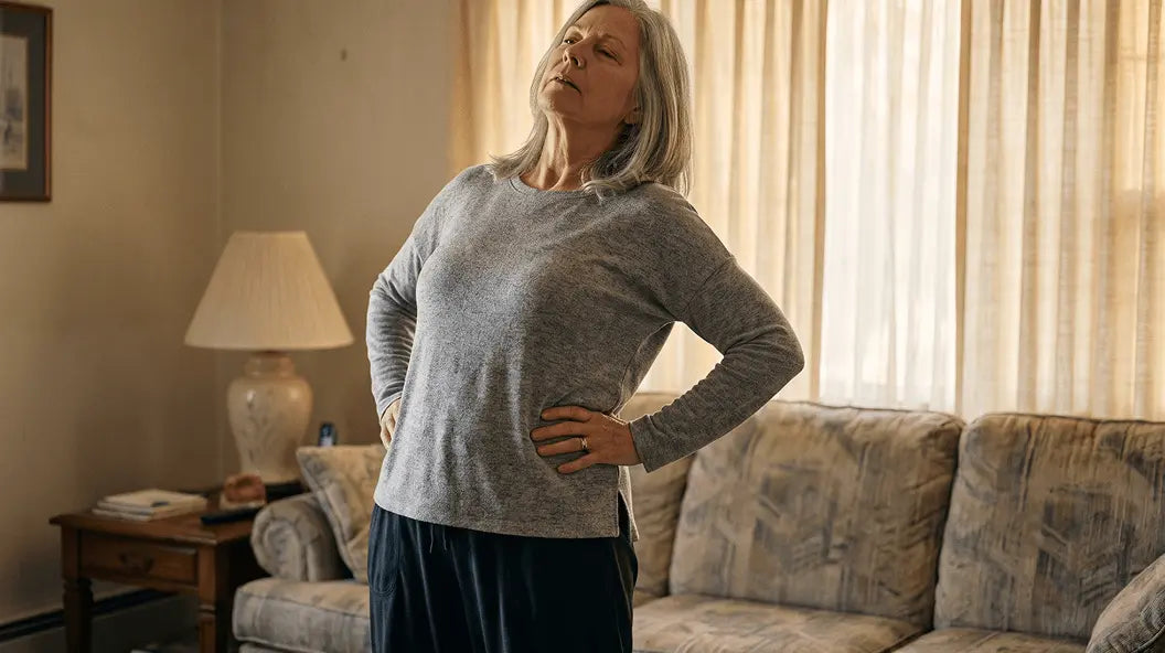 Older adult holding lower back in pain
